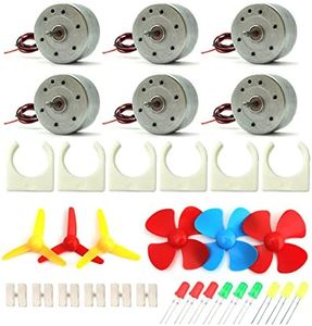 EUDAX Mini Generator Motors 3V-12V DC Motor Electric Motor for DIY Toys Wind Turbine Generator Hand Cranked Power Generator Model (Plastic Motor Holder)