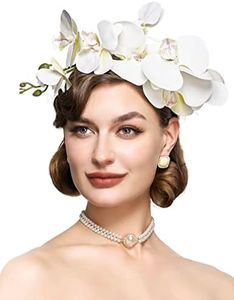 Coucoland Butterfly Fascinator Hat Monarch Butterfly Headband Crown Tea Party Halloween Costume Headpiece, White-1, One Size