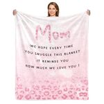 Mom Gifts for Mom Blanket, to My Mom Birthday Gifts from Daughter Son, I Love You Mom Blanket, Best Mother in Law, 50" x 60" Mothers Day We Love You Mom Throw Blanket Gifts Ideas, Leopard Print