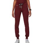 FIGS Zamora Jogger Style Scrub Pants for Women - Burgundy, S