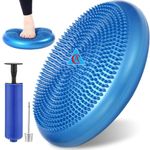 CA Stability Cushion Balance Pad for Core Strength Trainer and Flexibility, Tactile Sensory Disc for Standing or Sitting, Soft Molded Spike Surface, Balance DiscIncludes Air Pump