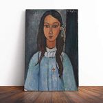 Big Box Art Canvas Print Wall Art Amedeo Modigliani Alice | Mounted and Stretched Box Frame Picture | Home Decor for Kitchen, Living, Dining Room, Bedroom, Hallway, Multi-Colour, 20x14 Inch