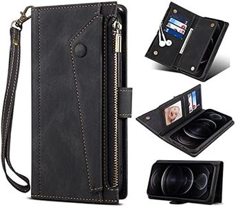 OZLICE Leather Shoulder Tote Handbag Phone Case with Flip Cover for iPhone 6/7/8,6/7/8Plus,X/XS,11,12 Pro Max [Wallet] [Card Slots] [Viewing Stand] (Black,iPhone 6 Plus/7 Plus/8 Plus)