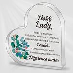 Boss Lady Gift for Women, Promotion Gifts for Boss Women, Best Boss Leader Gift, Boss Lady Office Desk Decor Heart Acrylic Ornament
