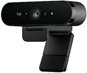 Logitech Brio 4K Pro Webcam, Ultra 4K HD Video Calling, Noise-Canceling mic, HD Auto Light Correction, Wide Field of View, Works with Microsoft Teams, Zoom, Google Voice, PC/Mac/Laptop/Macbook/Tablet