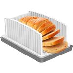 Bread Slicer for Homemade Bread, Bread Slicer Guide with Adjustable Width and Crumb Tray, Plastic Bread Loaf Cutter Slicing for Kitchen Homemade Bread, Sourdough Rounds, Sandwich, Bagels