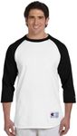 Champion Adult Raglan Baseball T-Shirt, Wht/Blk, Large