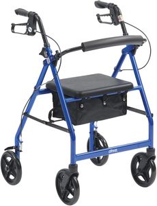 Drive Devilbiss R8 Blue Aluminium Rollator – Padded Seat, Underseat Bag