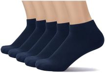 SERISIMPLE Thin Viscose Bamboo Low Cut Ankle Socks Men Thin Breathable Sock Comfort Cool Softy Sock 5 Paris(US, Alpha, Large, Regular, Regular, Navy blue)