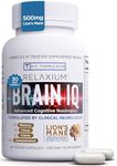 BrainIQ Nootropic Brain Supplements for Memory and Focus | Memory Supplement for Brain Health | Cognitive Supplement & Memory Pill with Lion's Mane, L-threonine & Coffee Extract | Vegan, 60 Capsules