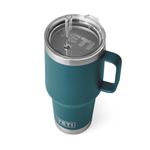 YETI Rambler 35 oz Tumbler with Handle and Straw Lid, Travel Mug Water Tumbler, Vacuum Insulated Cup with Handle, Stainless Steel, Agave Teal