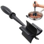 Caffney Meat Chopper Heat Resistant Meat Chopper with Non-slip Handle Nylon Meat Masher Multifunctional Hamburger Chopper Beef Masher Non Stick Mix Chopper for Home Kitchen(black)