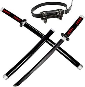 FENGLONG-YB Demon Slayer Sword Anime Kamado Tanjirou Samurai Katana Comes with Belt Cosplay 29.9 inches Christmas Halloween Activities