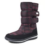 Shenji Women's Winter Mid-Calf Snow Boots Comfortable Outdoor Boots H9489 Black/Red 6.5UK 40