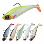 TRUSCEND Fishing Lures for Pike Trout, Soft Plastic Lures Swimbaits Pre-Rigged Ultra-Sharp BKK or VMC Hooks, Walleye Perch Bass Fishing Jigs Artificial Bait, Fishing Tackle for Saltwater & Freshwater