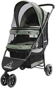 ROODO Dog Stroller 3Wheel Pet Stroller Cat Stroller Lightweight Foldable Portable Compact Jogger Pet Gear Puppy Travel Pet Stroller Suitable for 30lbs Small Dogs and Cats(Gray)