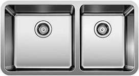 BLANCO, Stainless Steel 442769 FORMERA 60/40 Double Bowl Undermount Kitchen Sink, 33" X 18"