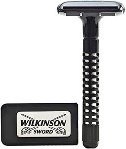 Wilkinson Sword Classic - Máquina de Afeitado Clásico Masculino + 5 Hojas de Afeitar de Doble Filo