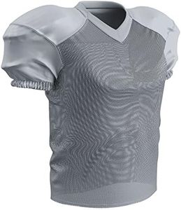 CHAMPRO mens Adult Stretch Time Out Polyester Practice Football Jersey, Silver, Medium US