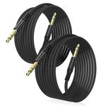 Elebase 1/4 Inch TRS Instrument Cable 3M 2-Pack,Straight 6.35mm Male Jack Stereo Audio Interconnect Cord,6.35 mm Balanced Line for Electric Guitar,Bass,Keyboard,Mixer,Amplifier,Amp,Speaker,Equalizer