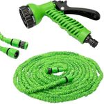 SASANI ENTERPRISE Magic Hose Pipe Car Washer Expandable Flexible Garden Water Plastic Hoses with Spray Gun (50 ft) Extensible for Drip Watering fauct Connectors Nozzle नोक (Multicolor) 1 pcs