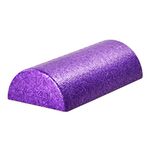 Yes4All High Density Half Round Foam Roller Support Pain Relieved, Physical Therapy, Back, Leg and Muscle Restoration (Purple 12in)