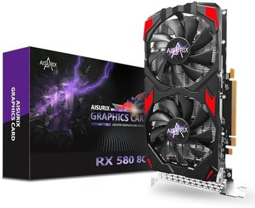 Kelinx AISURIX RX 580 Graphics Card, 2048SP, Real 8GB, GDDR5, 256 Bit, Pc Gaming Video Card, 2XDP, HDMI, PCI Express 3.0 with Freeze Fan Stop for Desktop Computer Gaming Gpu