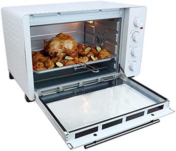 Igenix IG7161 Countertop Mini Oven, 60 Litre, 2500 Watt, Fan Assisted Electric Cooker & Grill, Ideal for Roasting, Baking, Grilling & Reheating, White