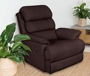 Lezino 1 Seater Electric Motorized Recliner Chair in Faux Leather(Leatherette) (Motorized Recliner, Brown)