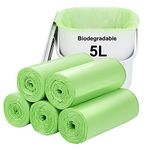 Biodegradable Trash bags 120PCS, Aievrgad 5L/1.2Gallon small Garbage bags/For Countertop Bin. Bin Liner/Trash/rubbish Bags, 100% Recycled,Tough, degradable, Compost Bags for Food/household-black