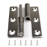 4Pcs 2.5" Detachable Door Hinge,Stainless Flag Hinge, Rising Butt Left Handed Lift-Off Hinge