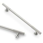 Amerdeco 10 Pack Brushed Satin Nickel Cabinet Pulls 7.5 Inch(192mm) Hole Centers Kitchen Cabinet Handles Solid Zinc Alloy Cabinet Hardware Drawer Pulls AM020