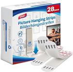 TAILI Picture Hanging Strips Heavy Duty, Medium 28 Pairs (56 Strips) Frame Hanger Strips for Walls, Pictures Haing Kit Without Nail, Damage Free Adhesive Poster Strips for Decor, Art, Mirror