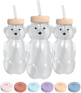 Honey Bear Straw Cup for Babies 3 pack; 8oz straw bear cup with improved safety lid design; honeybear baby cup straw; honey bear cup and honey bear bottle.Straw learning therapy cup(Creamsicle- PEACH)