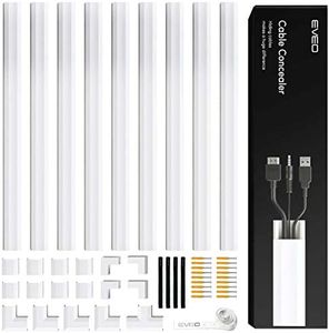 Cord Covers for Wires on Wall - 153in Cord Hider, Cable Hider - Cable Concealer, Cord Hider for Wall Mount TV, Wire Hider & Wire Cover TV Cable Hider Wall Kit - 9X (L17 x W0.95 x H0.5) - White