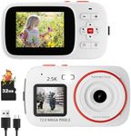 Digital Camera, Autofocus, 72MP FHD 1080P Camera for Kids, Digital Point and Shoot Camera with 16X Zoom, Kids Camera with 32GB SD Card, Compact Small Camera for Boys Girls Kids, Fill Light (White)