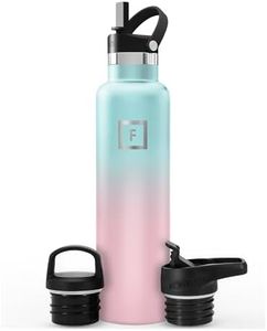 IRON °FLASK Sports Water Bottle - 24 Oz - 3 Lids (Narrow Straw Lid) Leak Proof Vacuum Insulated Stainless Steel - Hot & Cold Double Walled Insulated Thermos, Durable Metal Canteen