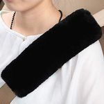 20 Pack Fluffy Soft Rabbit Fur Plush Car Seat Belt Pads Seatbelt Protector Soft Shoulder Strap Covers Harness Pads for Comfortable Driving, Driver Favors (Black)