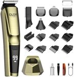 OLOV CYBER Beard Trimmer for Men, 17-in-1 Mens Grooming Kit with 6 Trimmer Heads, Cordless Hair Clippers Rechargeable with Charging Dock, IPX7 Waterproof Wet Dry Use for Body Face Nose & Mustache