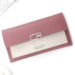 ARURA (LABEL) Women's Long Wallet Clutch Bag Three Fold Buckle Coin Purse Women's Handbag (Random Color)