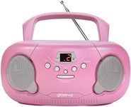 Groov-e GVPS733/PK Portable CD Player Boombox with AM/FM Radio, 3.5mm AUX Input, Headphone Jack, LED Display - Pink, 21.0 cm*23.0 cm*10.0 cm