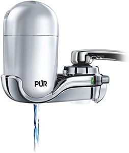 PUR PLUS Faucet Mount Water Filtration System, 3-in-1 Powerful, Natural Mineral Filtration with Lead Reduction, Stainless Steel, PFM450S