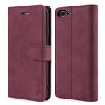 TOHULLE Case for iPhone 7 Plus iPhone 8 Plus, Premium PU Leather Wallet Case with Card Holder Kickstand Magnetic Closure Flip Folio Case Cover for iPhone 7 Plus/8 Plus - Red