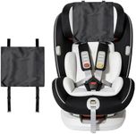 YOIHS 2 PCS Satin Car Seat Headrest Cover Car Seat Hair Protector Soft Silk Feeling Protection for Baby Boys Girls Infant Car Seat, Black 11x11inch