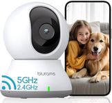 blurams Indoor Security Camera, 2K Pet Camera, 5GHz/2.4GHz Dual-Band, PTZ Dog Camera with Phone App, 360° Cameras for Home Security, 2-Way Audio, Motion Tracking, Night Vision, Siren, Cloud&SD