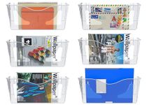 EasyPAG 6 Pocket Landscape A4 Clear Acrylic Hanging Wall File Holder Mail Organiser Magazine Storage,Pack of 6