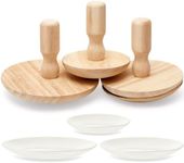 Wenqik 3 Pack Pottery Molds 4.5'', 5.5'', 6.5'' Plaster Molds Wood Pottery Tools Kits for Pottery Kiln with Handle for Pottery Ceramic Top Forms for DIY Bowls Plate Dish Slump Press Mold Art Making