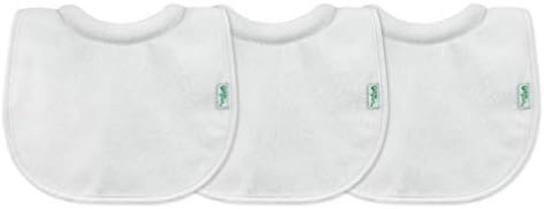 green sprouts Stay-dry Milk Catcher Bibs (3 Pack) | Collar absorbs milk to prevent rashes | Waterproof inner layer, Absorbent terry cotton, Machine washable