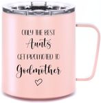 Beautiful Godmother Gifts from Godchild - 12oz Only The Best Aunts Get Promoted to Godmother Coffee Mug - Lovely Godmother Proposal Gift