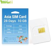 Southeast Asia SIM Card - 3-in-1 Data SIM for Singapore, Malaysia, Indonesia, Thailand - No Phone Number, Calls or SMS - Use Google, Instagram, Twitter - Easy Activation - for Unlocked Phones